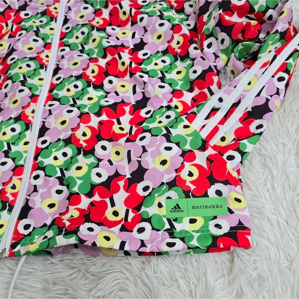 Adidas Merimekko Primegreen Colorful Floral Windbreaker Jacket NWT Small - Picture 5 of 14